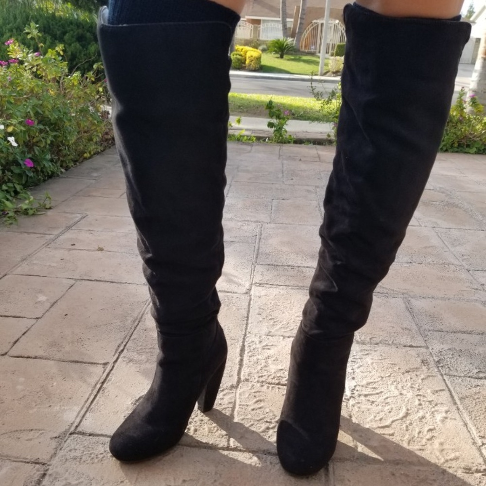 Black Thigh High Boots